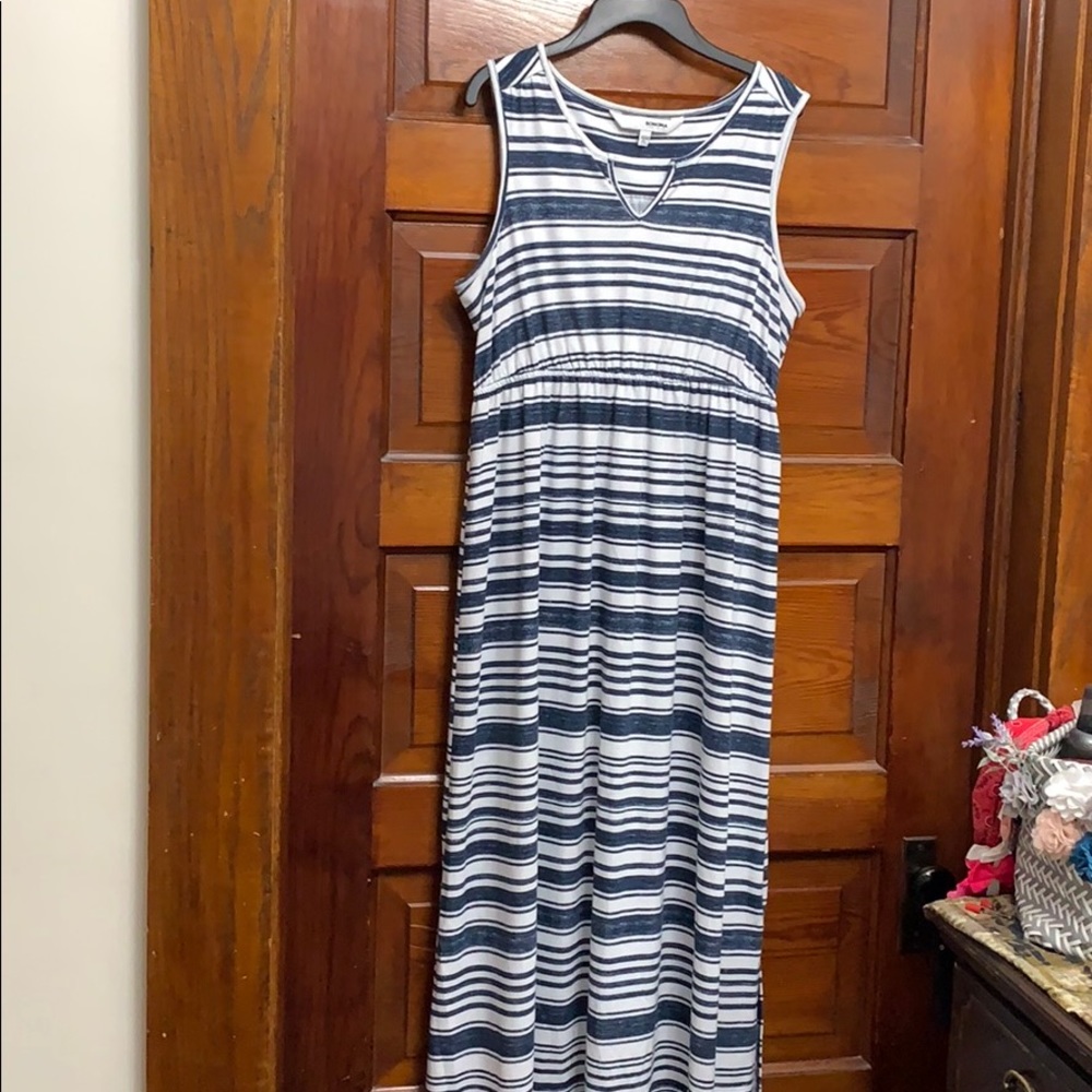 Sonoma blue white striped dress